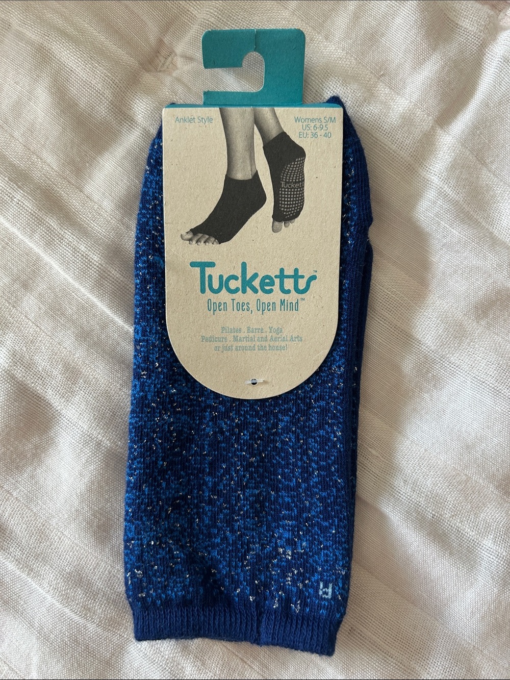 Tucketts Open-Toe Ankle Socks in Navy Blue NWT